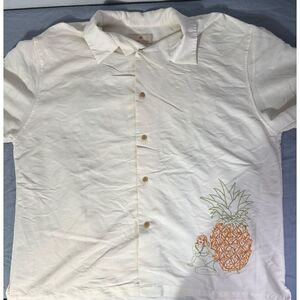 Vintage Paradise Collection Tropical Hawaiian Shirt Size XL Pineapple